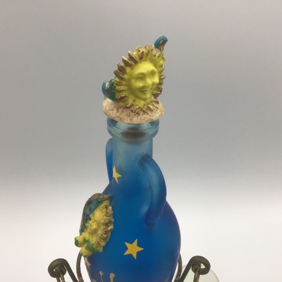 Italian Amalfi Souvenir Glass Amphora/Flask w Metal Stand and 4 Limoncello fr - Picture 8 of 16